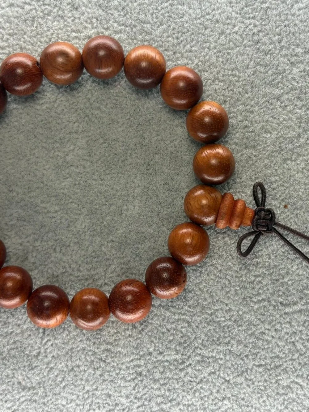 Natural Burma Padauk Wood Bead Bracelet 10mmx19 Rosewood Meditation Mala 9.19g
